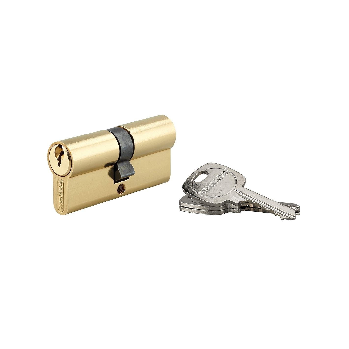 THIRARD - Cylindre de serrure double entrée, 35x35mm, anti-arrachement, laiton, 3 clés 3