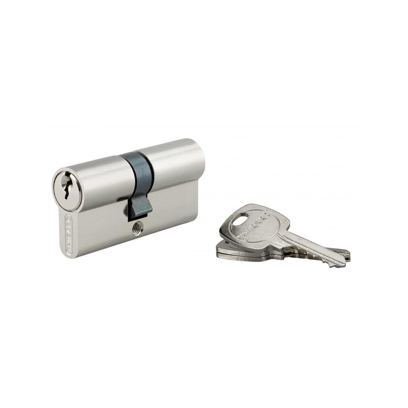 THIRARD - Cylindre de serrure double entrée, 30x35mm, anti-arrachement, nickel, 3 clés 0