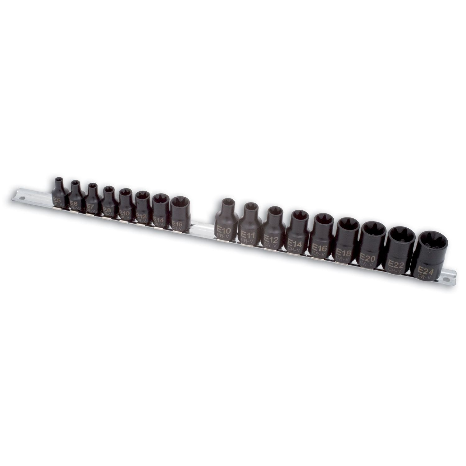 DOUILLES A CHOC TORX DE E5 A E24 FEMELLES 3/8 ET 1/2 17 PIECES