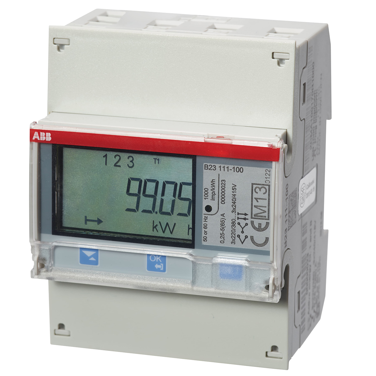 Compteur Triphasé B23 65a - Mesure Directe - Steel Mid - Abb
