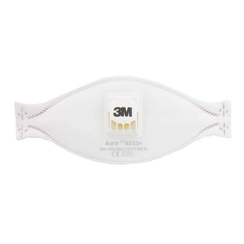 Masque 3M Aura 9332 anti-poussières pliable FFP3 avec soupape x 10