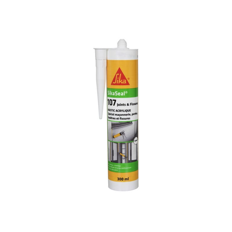 Mastic acrylique SIKA Sikaseal 107 Joint et fissure - Blanc - 300ml 0