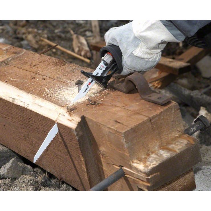 Lame de scie sabre pour bois avec métal, coupe courbe droite grossière, Réf. Bosch : S 611 DF, Qualité de lame de scie BiM, Long. totale 150 mm 3