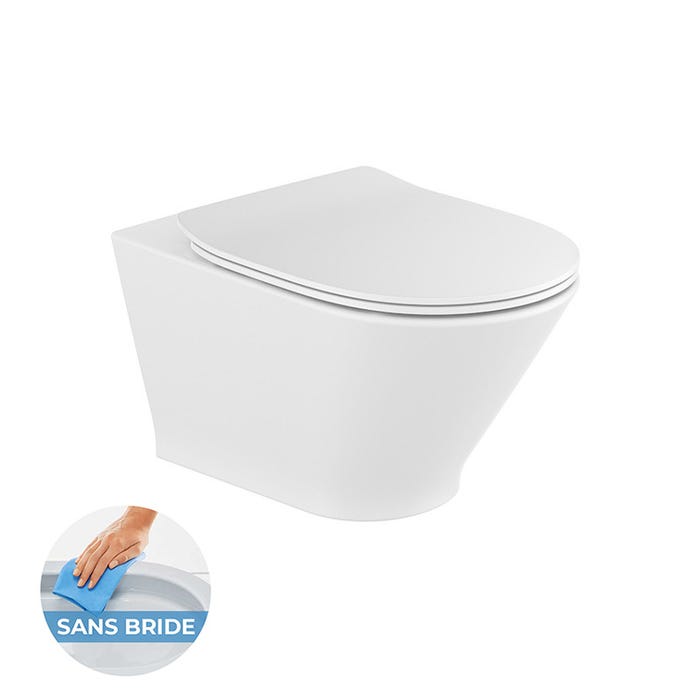 Grohe Pack WC Bâti autoportant + WC Roca Gap sans bride fixations invisibles + Plaque chrome + Set habillage (ProjectTheGap-1-sabo) 1