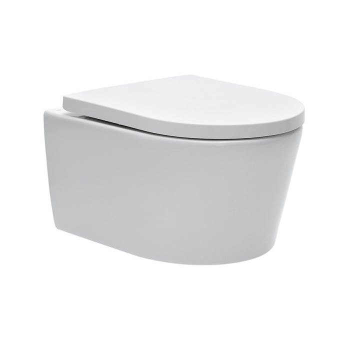Villeroy & Boch Pack WC Bâti-support + WC Swiss Aqua Technologies sans bride et fixations invisibles + Plaque chrome 1