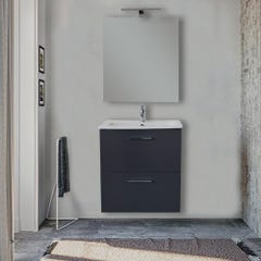 Vitra Mia ensemble meuble 59x61x39,5 cm avec miroir, lavabo et éclairage LED, Anthracite brillant (MIASET60A) 5
