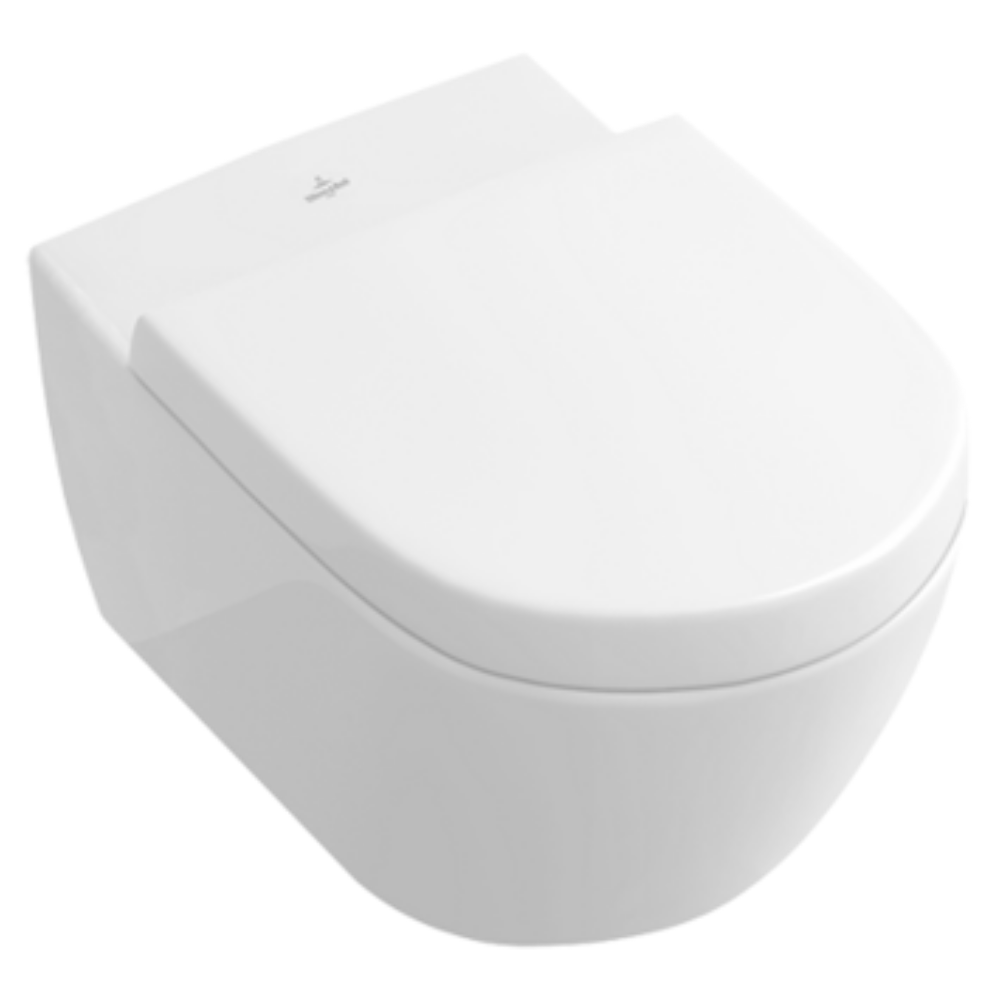 Pack WC suspendu sans bride VILLEROY ET BOCH Subway 2.0 blanc Alpin + abattant + plaque blanche + bâti Grohe 4