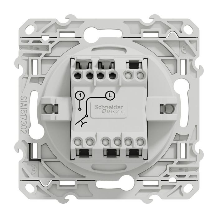 Bouton-poussoir ODACE 10A à vis avec porte-étiquette blanc - SCHNEIDER ELECTRIC - S520266 2