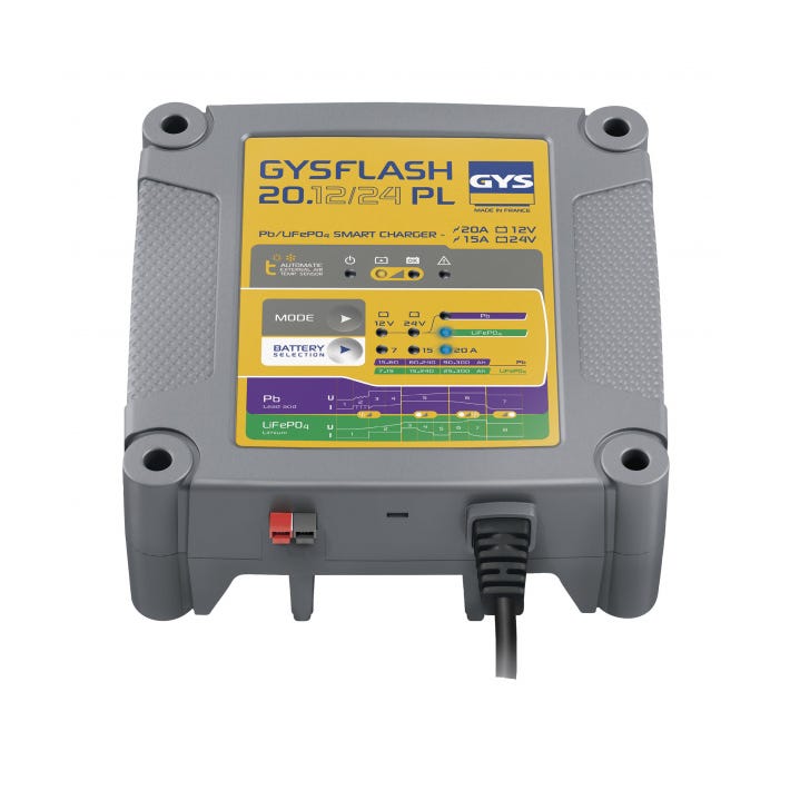 Chargeur batterie Plomb/LiFePO4 12V/24V 20A de 7 à 240Ah GYSFLASH 20.12/24PL 0