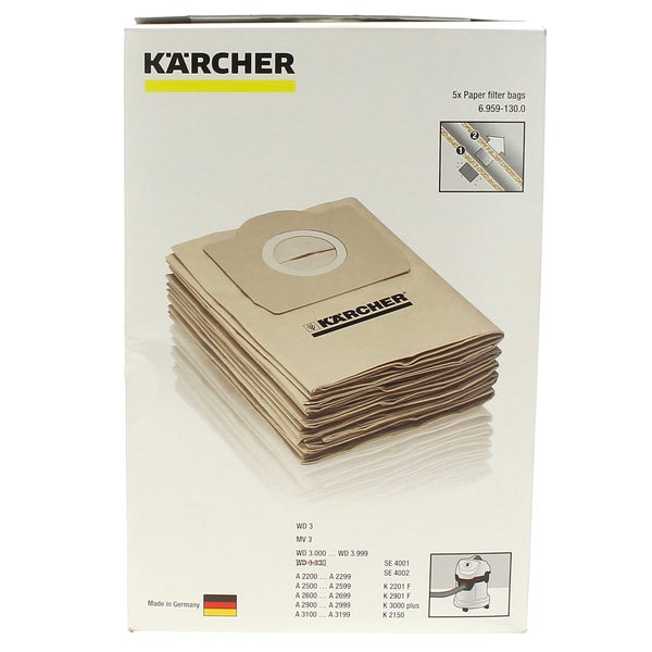 Sacs aspirateurs par 5, 6.959-130.0 pour Aspirateur Karcher ❘ Bricoman