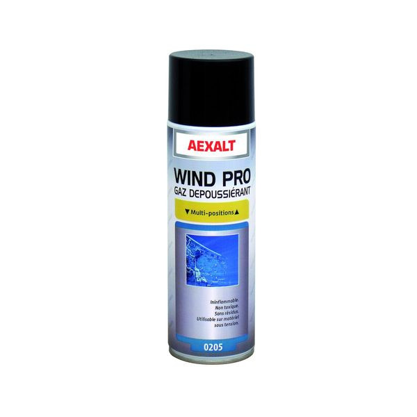 Aérosol gaz dépoussiérant WIND PRO Porte de douche x 650 ml multi-positions Aexalt