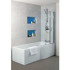 Ideal Standard - Pare-bain courbe avec volet mobile 142 cm verre transparent chromés - Connect Air Ideal standard 4