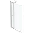 Ideal Standard - Pare-bain courbe avec volet mobile 142 cm verre transparent chromés - Connect Air Ideal standard