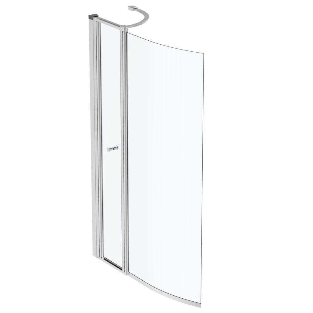 Ideal Standard - Pare-bain courbe avec volet mobile 142 cm verre transparent chromés - Connect Air Ideal standard 0