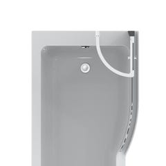 Ideal Standard - Pare-bain courbe avec volet mobile 142 cm verre transparent chromés - Connect Air Ideal standard 3