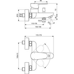 Ideal Standard - Mitigeur bain-douche mural KHEOPS noir - D2540U4 Ideal standard 1