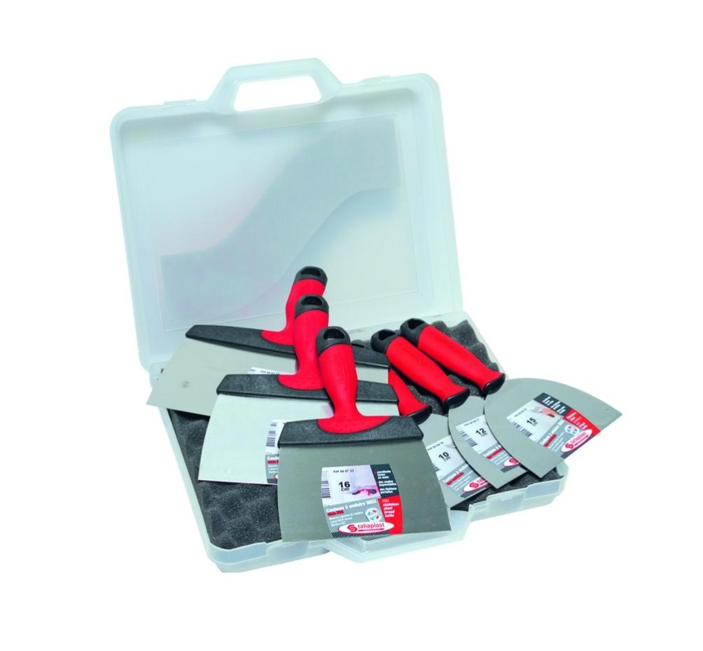Lot de 6 couteaux de plaquiste en inox 10/12/15/16/21/24 cm 440429 Taliaplast