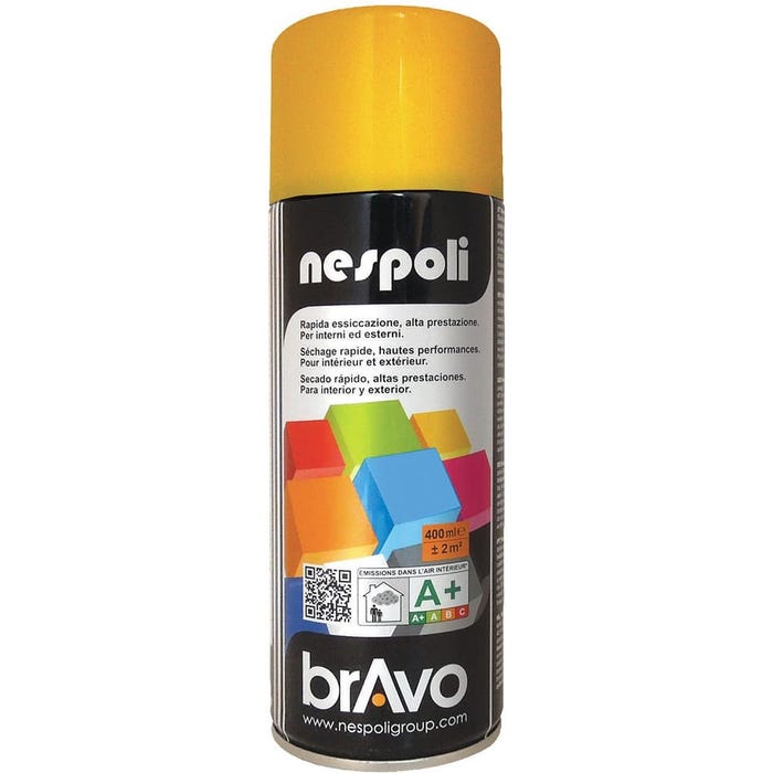 Peinture Aérosol BRAVO NESPOLI - Jaune signal (180013) 0,4 L - Contenance : 0,4 L 0