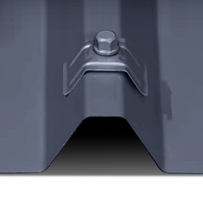 50 Kits de Fixation Sommet d'Onde pour Tôle Axel® 6.3 x 75 mm (support acier) | Bleu Ardoise | RAL 5008 1
