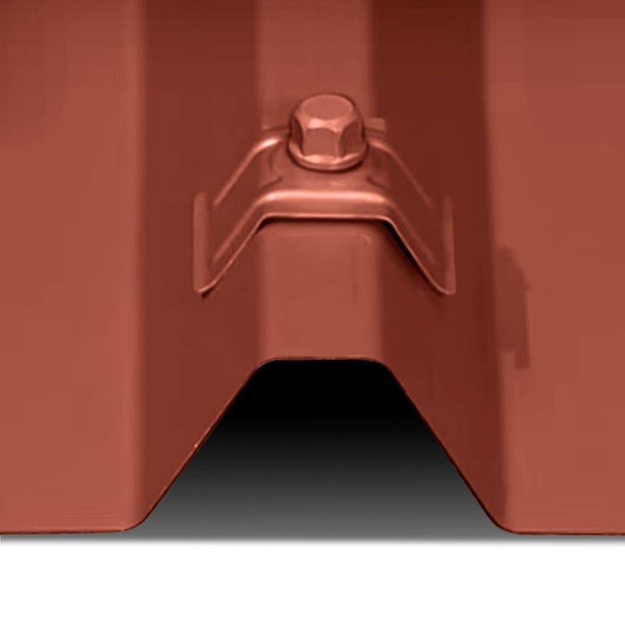 50 Kits de Fixation Sommet d'Onde pour Tôle Elda® 6.3 x 75 mm (support acier) | Rouge Tuile | RAL 8012 1