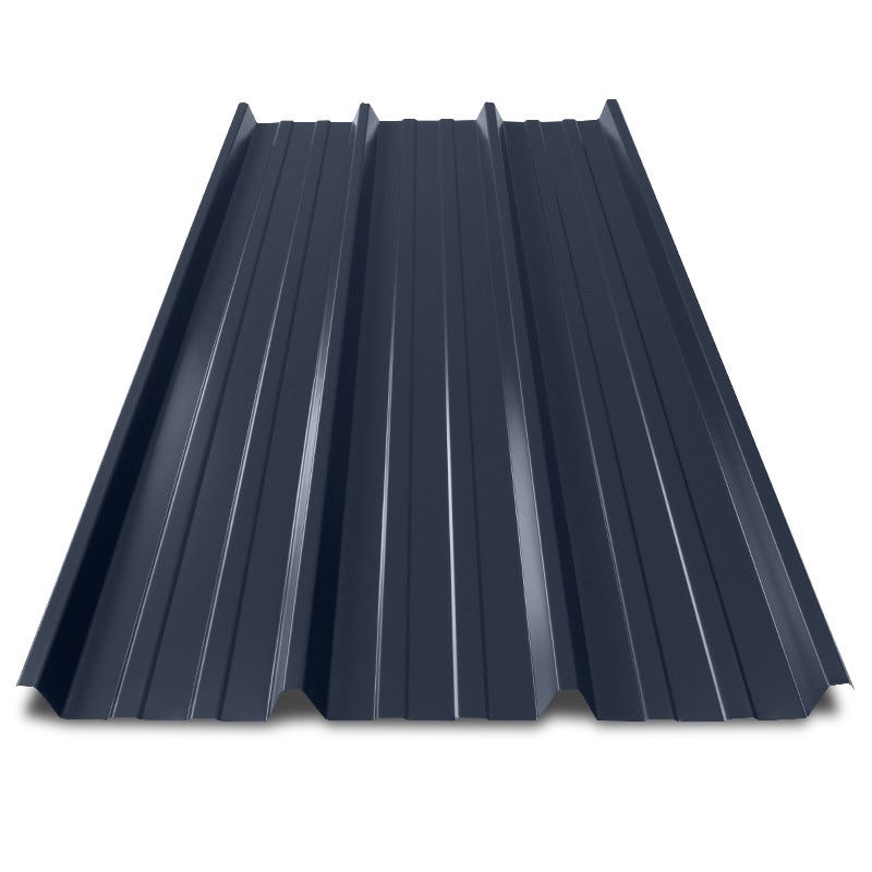 Tôle bac acier 0.50 mm couverture métallique 2100x1000 mm AXEL LIGHT® | Bleu Ardoise | RAL 5008 1