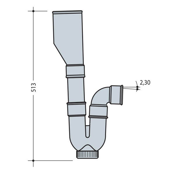 NICOLL Siphon double orientable machnine à laver sortie horizontale Ø40 1