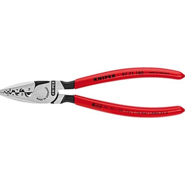 Pince à sertir les cosses, tête polie, acier à outils spécial, Long. : 180 mm, Section du conducteur 0,25-16 mm²