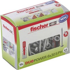 Fischer DUOPOWER 6x30 S PH LD Cheville 2 éléments 30 mm 6 mm 535463 50 pc(s)