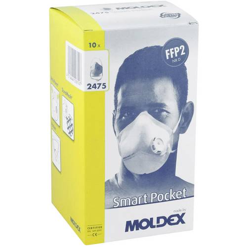 Moldex Smart Pocket 247501 Masque anti poussières fines avec soupape FFP2 D 10 pc(s) DIN EN 149:2001, DIN EN 149:2009 2