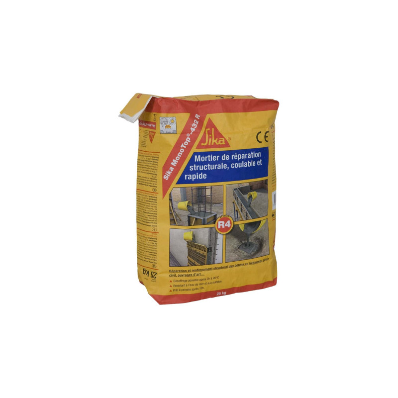 Mortier hydraulique SIKA SikaMonoTop-432R - 25 kg - Gris béton