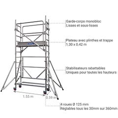Echafaudage pour escalier - Hauteur de travail maximale 6.30m - 7014051 5