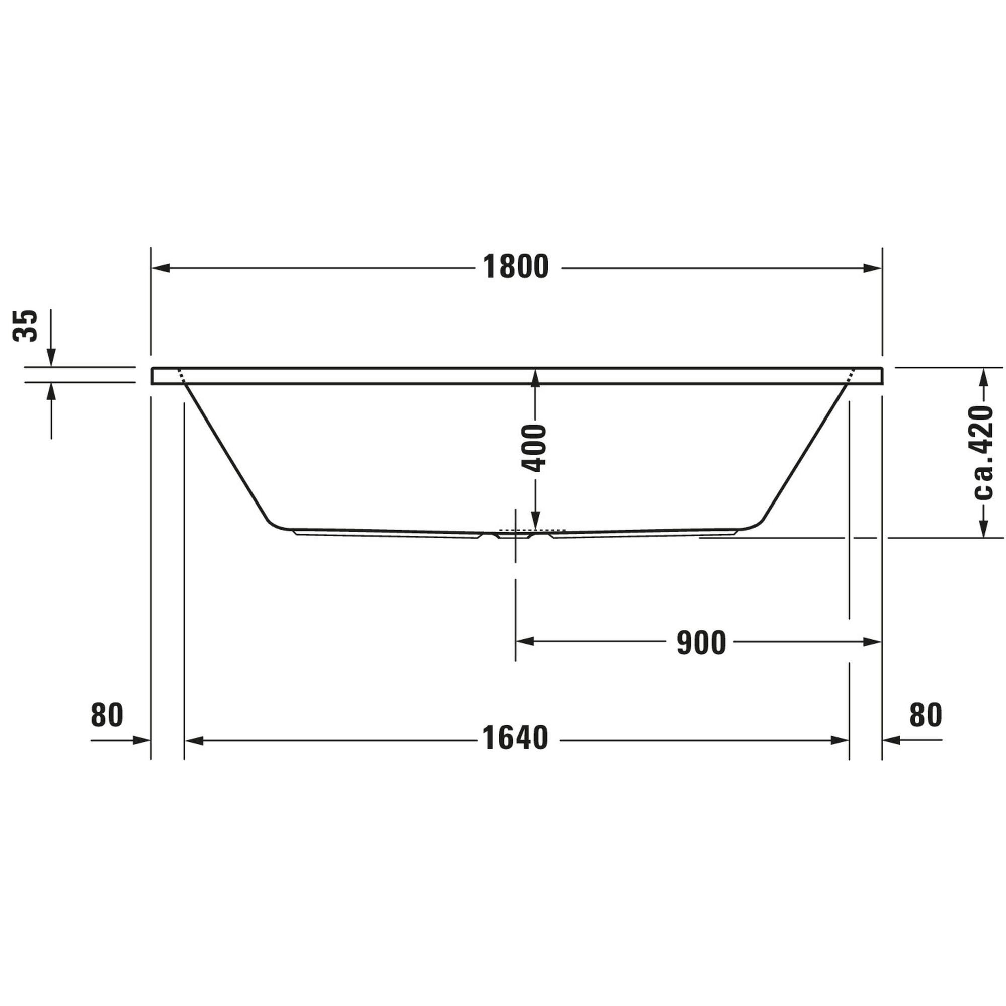 Duravit D-Code baignoire rectangulaire 1800 x 800 mm - Acrylique blanc 4