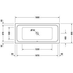 Duravit D-Code baignoire rectangulaire 1800 x 800 mm - Acrylique blanc 3