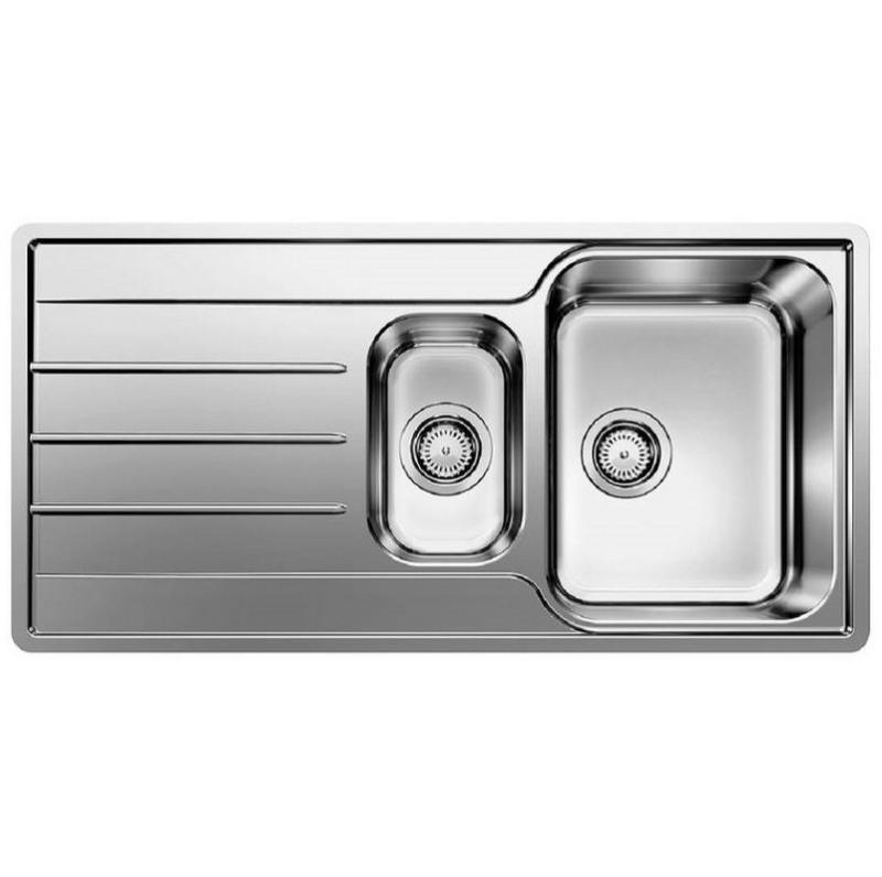 evier à encastrer 60cm inox avec siphon - blanco