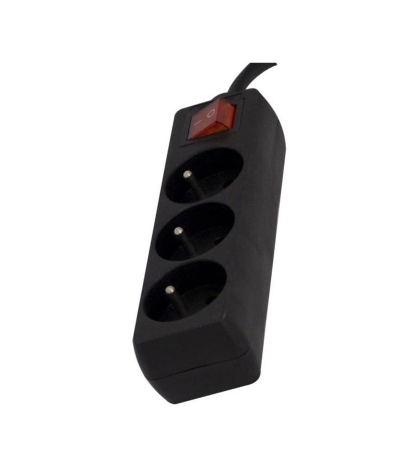 CHACON Bloc multiprise avec interrupteur 3 prises 16A 1,5m noir
