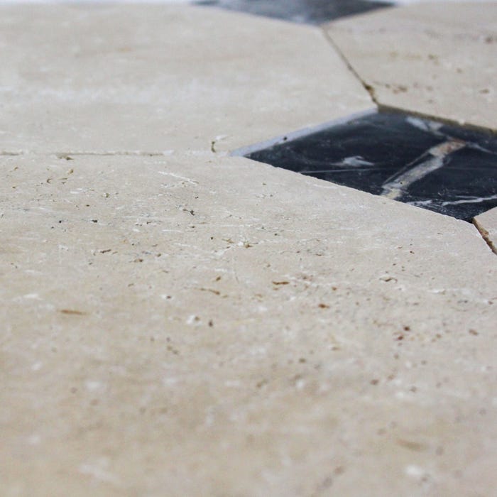 Dallage en pierre de travertin à cabochons - 40,6x40,6cm Ep. 1,2 cm (vendu au m²) - Ligerio 2