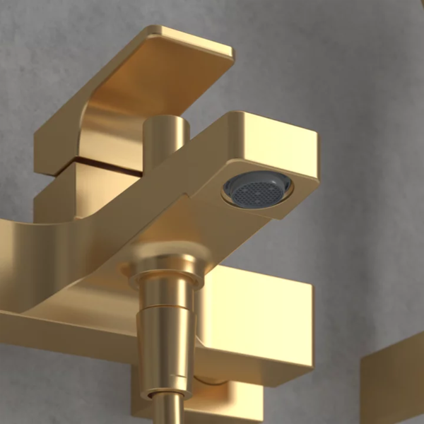 Mitigeur bain douche mécanique VILLEROY ET BOCH Architectura Square Brushed Gold 2