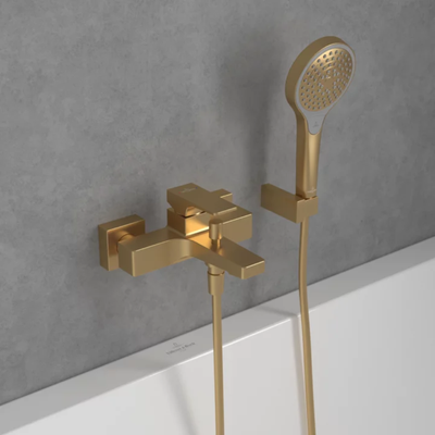 Mitigeur bain douche mécanique VILLEROY ET BOCH Architectura Square Brushed Gold 1