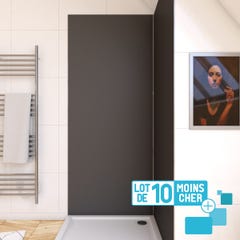 LOT de 10 Panneaux Muraux pour salle de bains en Aluminium Gris - 90x210cm - WALL'IT