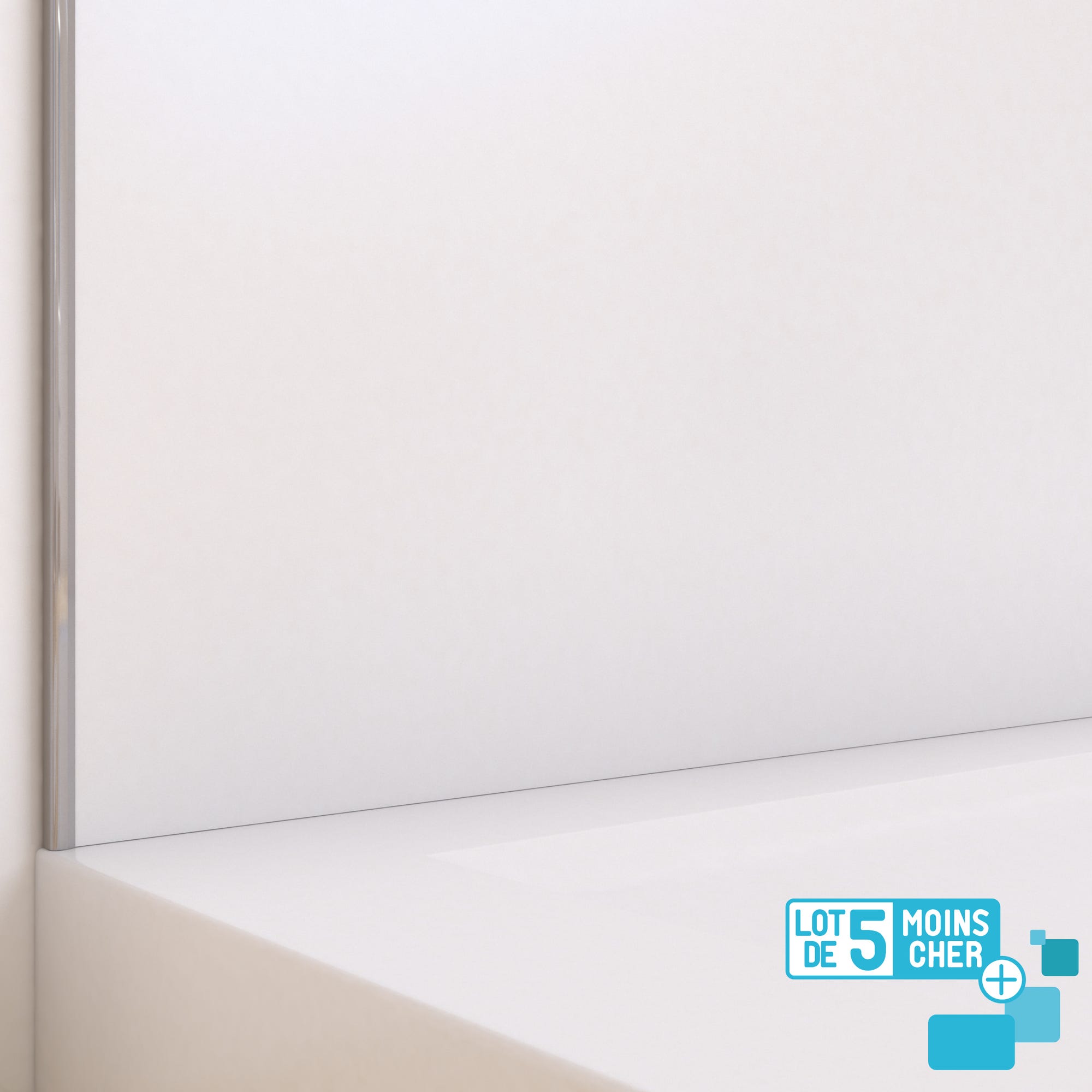 LOT de 5 Panneaux Muraux pour salle de bains en Aluminium Blanc - 120x210cm - WALL'IT 1