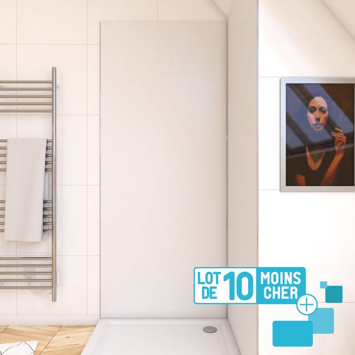 LOT de 10 Panneaux Muraux pour salle de bains en Aluminium Blanc - 90x210cm - WALL'IT 0