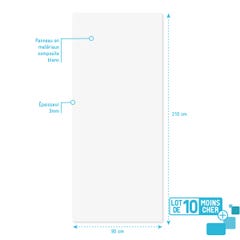 LOT de 10 Panneaux Muraux pour salle de bains en Aluminium Blanc - 90x210cm - WALL'IT 3