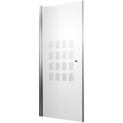Schulte Porte de douche pivotante, profilé aspect chromé, Style 2.0, verre 5mm, décor Cubic 80 x 192 cm, transparent 1