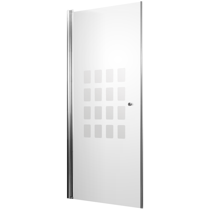 Schulte Porte de douche pivotante, profilé aspect chromé, Style 2.0, verre 5mm, décor Cubic 80 x 192 cm, transparent 1