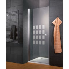 Schulte Porte de douche pivotante, profilé aspect chromé, Style 2.0, verre 5mm, décor Cubic 90 x 192 cm, transparent 0