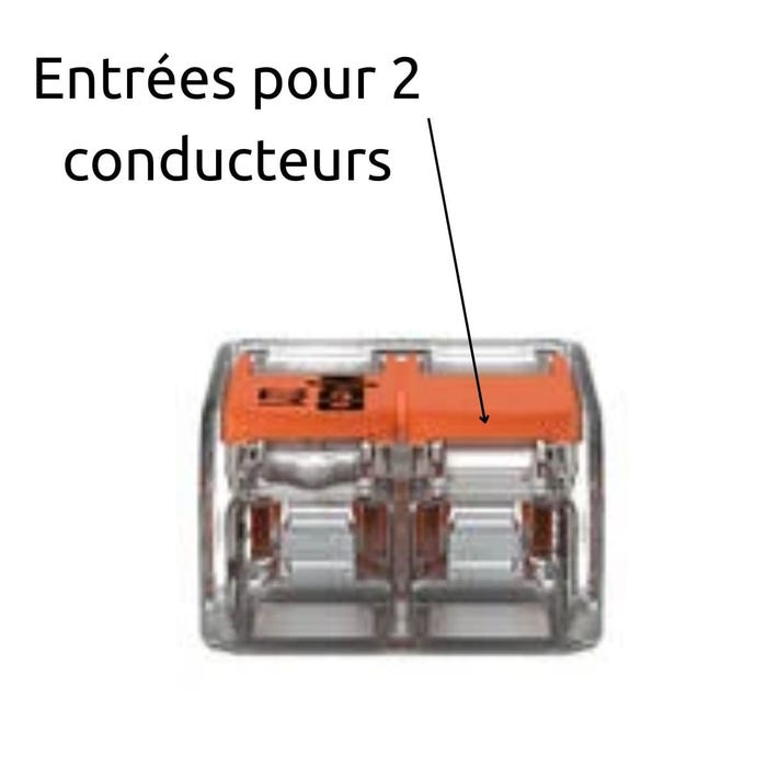 Borne de raccordement S221 COMPACT - Connexion rapide - 2 conducteurs avec leviers 4mm² - Orange - Wago 1