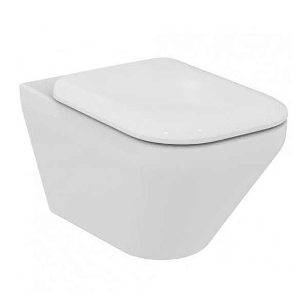 Geberit Pack WC Bâti Duofix + WC sans bride Ideal Standard Tonic II, Finition IdealPlus + Abattant softclose + Plaque blanche 2