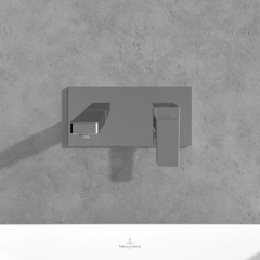 Mitigeur lavabo mural VILLEROY ET BOCH Architectura Square avec vidage Push Open Chrome 4