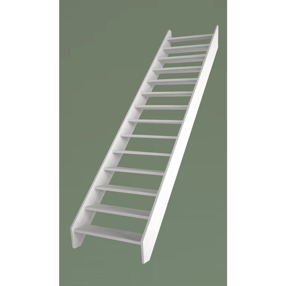 HandyStairs escalier ouvert "Basica60" - pin (40mm) - 1x apprêt blanc - 11 marches (240/181) 0