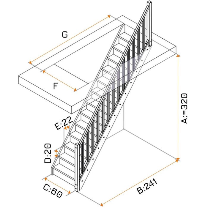HandyStairs Escalier fermé "Basica60" - 60cm de large - 1x apprêt blanc - 11 marches (320/241) 1